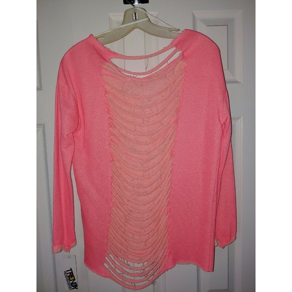 Trendy Trends Coral Dance Heart Cover Up Shirt Top - Picture 3 of 3